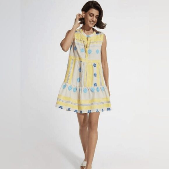 Kasia | Milos Mini Dress in Yellow / Blue - Picture 2 of 3